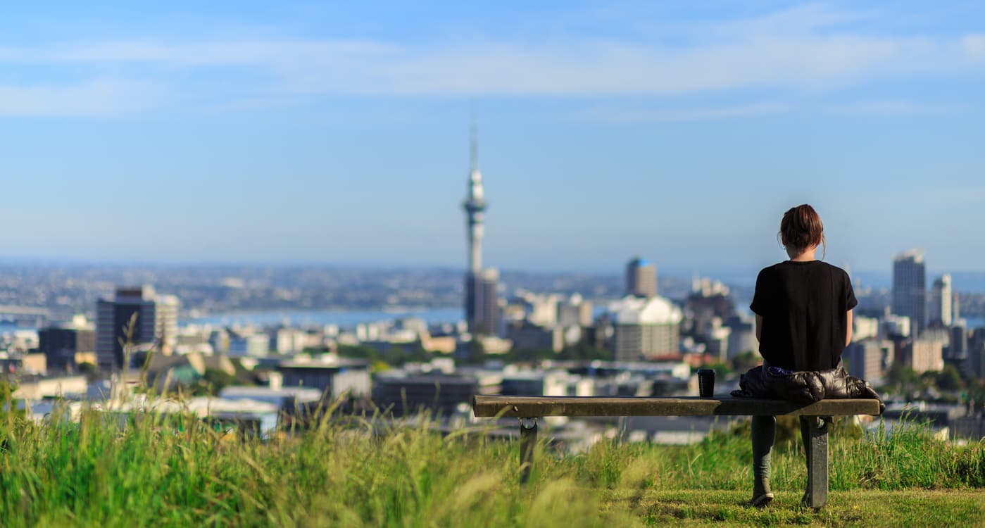 Woman overlooking Auckland