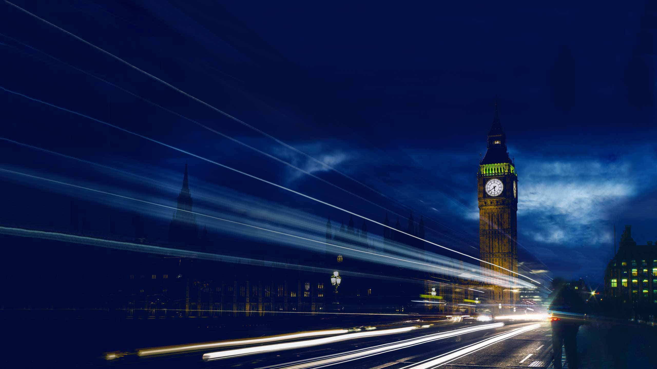 Big Ben in London with motion blur